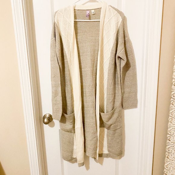 knee length knit cardigan